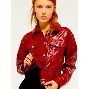 I AM GIA Tyler Croc Faux Leather Jacket